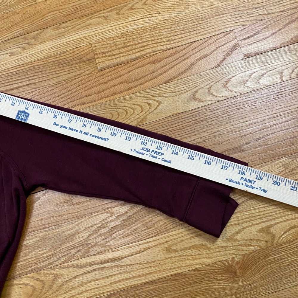 L.L. Bean Wool Henley Dress Womens 10P Burgundy A-Line Knit Dark Academia - Picture 6 of 7